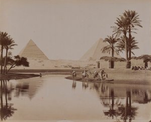 Uitzicht op de piramides, Egypte, 1893